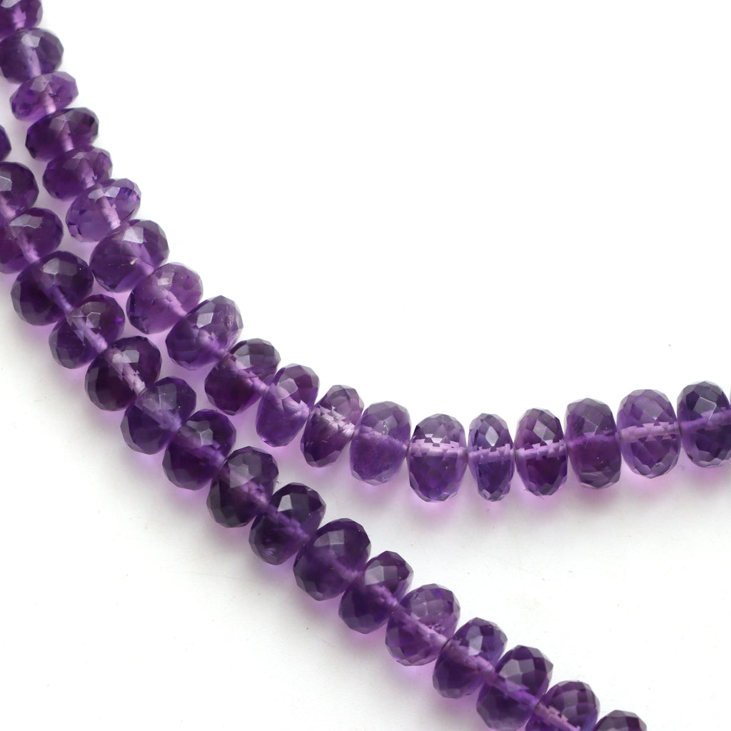 Amethyst Faceted Rondelle Beads