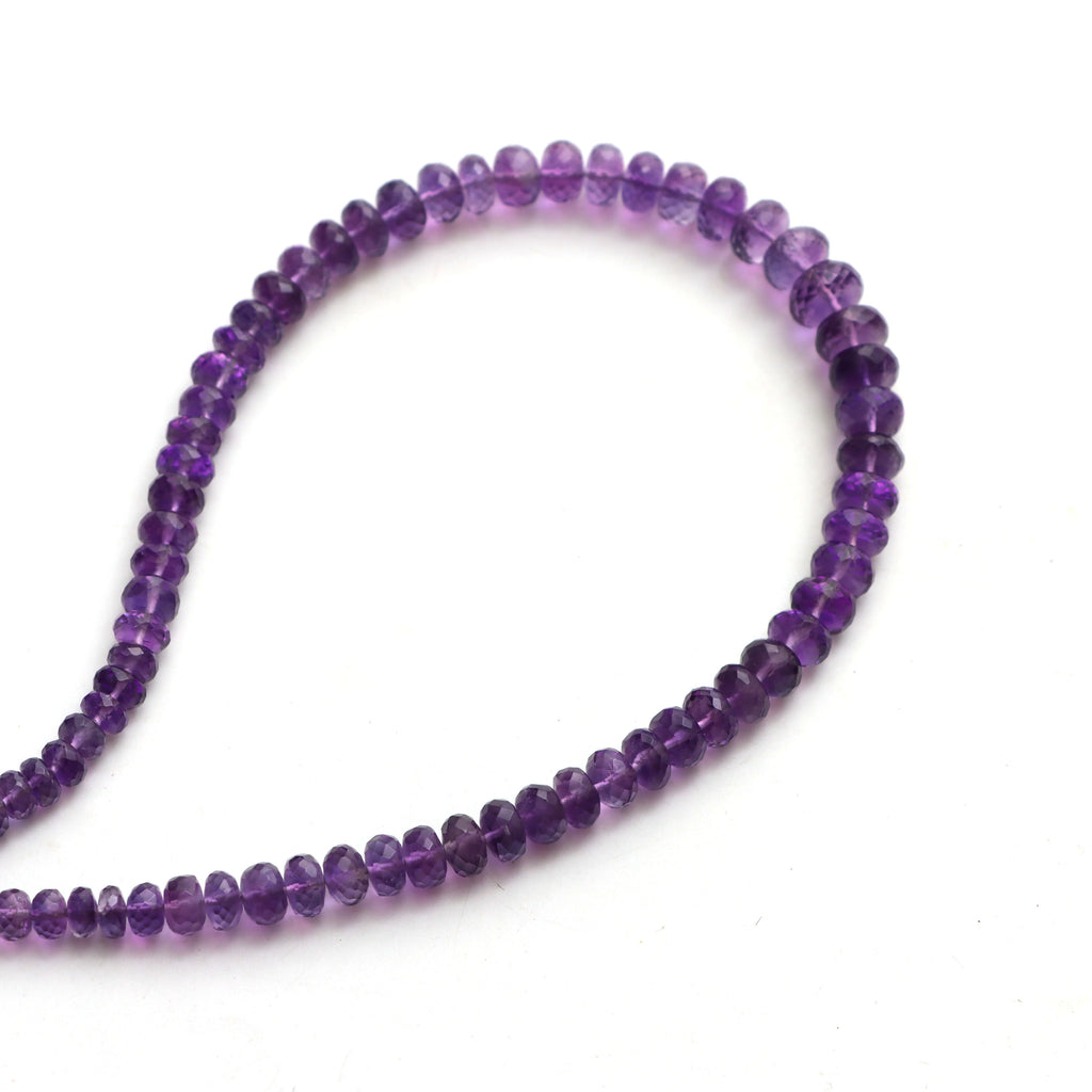 Amethyst Faceted Rondelle Beads