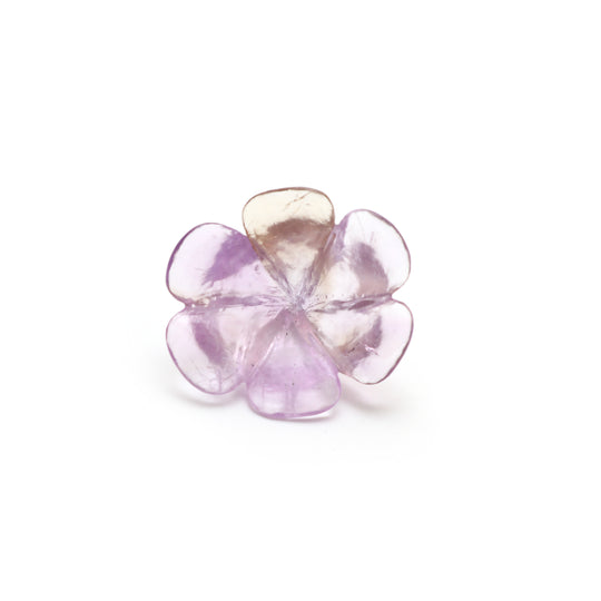 Natural Ametrine Flower Carving Loose Gemstone, 33.5x36 mm, Ametrine , 1 Piece