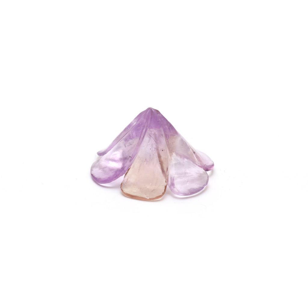 Natural Ametrine Flower Carving Loose Gemstone, 33.5x36 mm, Ametrine Jewelry Handmade Gift for Women, 1 Piece - National Facets, Gemstone Manufacturer, Natural Gemstones, Gemstone Beads, Gemstone Carvings