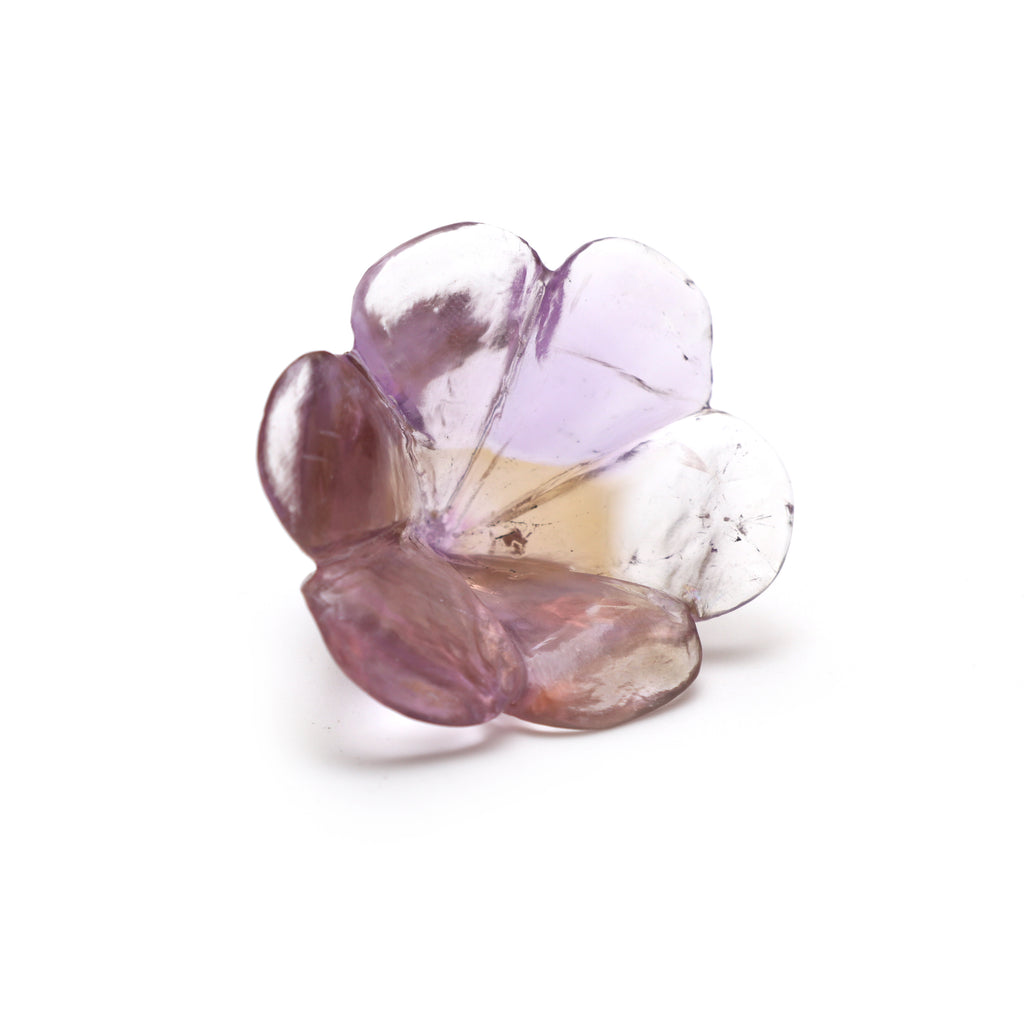 Natural Ametrine Flower Carving Loose Gemstone, 36x39 mm, Ametrine Jewelry Handmade Gift for Women, 1 Piece - National Facets, Gemstone Manufacturer, Natural Gemstones, Gemstone Beads, Gemstone Carvings