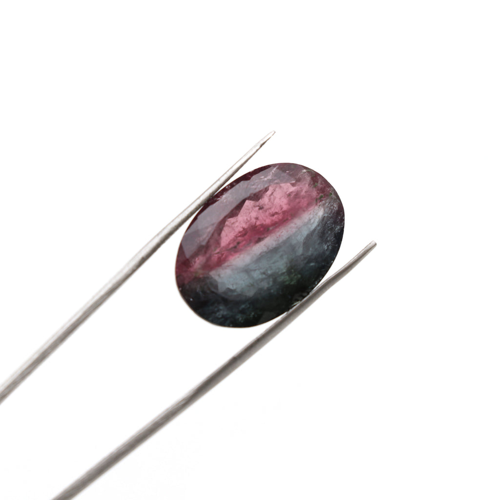 Natural Bi - Color Tourmaline Faceted Oval Loose Gemstone, 15x22 mm, Tourmaline Jewelry Handmade Gift for Women, 1 Piece - National Facets, Gemstone Manufacturer, Natural Gemstones, Gemstone Beads