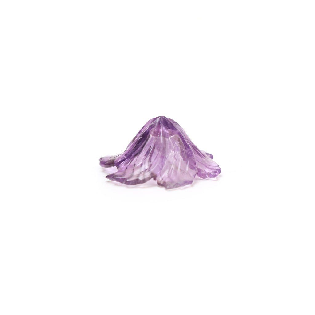 Natural Amethyst Flower Carving Loose Gemstone, 21x25 mm, Amethyst Jewelry Handmade Gift for Women, 1 Piece - National Facets, Gemstone Manufacturer, Natural Gemstones, Gemstone Beads, Gemstone Carvings