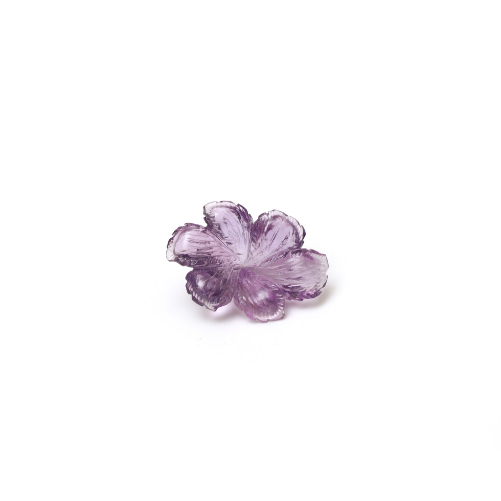 Natural Amethyst Flower Carving Loose Gemstone, 17x25 mm, Amethyst Jewelry Handmade Gift for Women, 1 Piece - National Facets, Gemstone Manufacturer, Natural Gemstones, Gemstone Beads, Gemstone Carvings