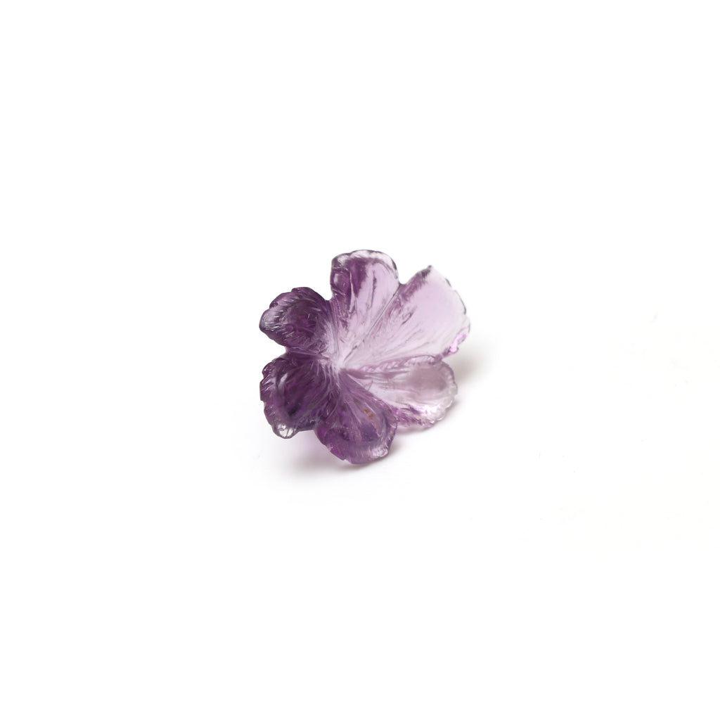 Natural Amethyst Flower Carving Loose Gemstone, 17x25 mm, Amethyst Jewelry Handmade Gift for Women, 1 Piece - National Facets, Gemstone Manufacturer, Natural Gemstones, Gemstone Beads, Gemstone Carvings