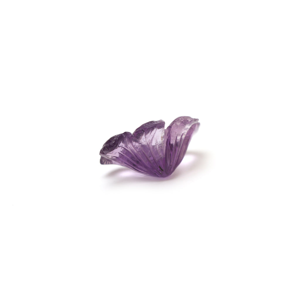 Natural Amethyst Flower Carving Loose Gemstone, 17x25 mm, Amethyst Jewelry Handmade Gift for Women, 1 Piece - National Facets, Gemstone Manufacturer, Natural Gemstones, Gemstone Beads, Gemstone Carvings
