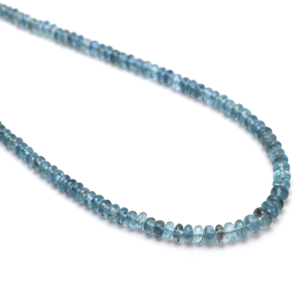 Aquamarine Smooth Rondelle Beads, 3.5 mm to 6.5 mm, Aquamarine Jewelry Handmade Gift for Women, 18 Inches Full Strand, Price Per Strand - National Facets, Gemstone Manufacturer, Natural Gemstones, Gemstone Beads, Gemstone Carvings
