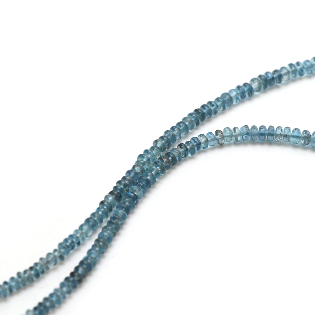 Aquamarine Smooth Rondelle Beads, 3.5 mm to 6.5 mm, Aquamarine Jewelry Handmade Gift for Women, 18 Inches Full Strand, Price Per Strand - National Facets, Gemstone Manufacturer, Natural Gemstones, Gemstone Beads, Gemstone Carvings