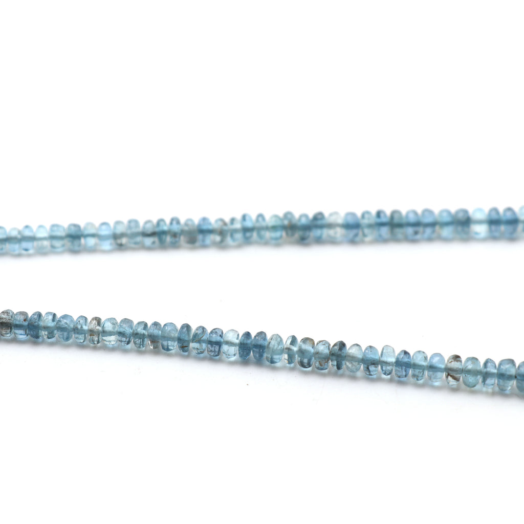 Aquamarine Smooth Rondelle Beads, 3.5 mm to 6.5 mm, Aquamarine Jewelry Handmade Gift for Women, 18 Inches Full Strand, Price Per Strand - National Facets, Gemstone Manufacturer, Natural Gemstones, Gemstone Beads, Gemstone Carvings