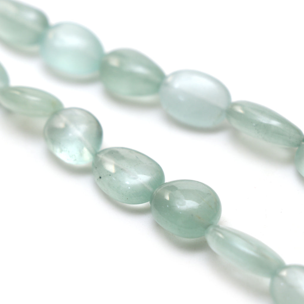 Aquamarine Smooth Tumble Beads, 9x11 mm to 14x21 mm, Aquamarine Jewelry Handmade Gift for Women, 20 Inches Strand, Price Per Strand - National Facets, Gemstone Manufacturer, Natural Gemstones, Gemstone Beads, Gemstone Carvings