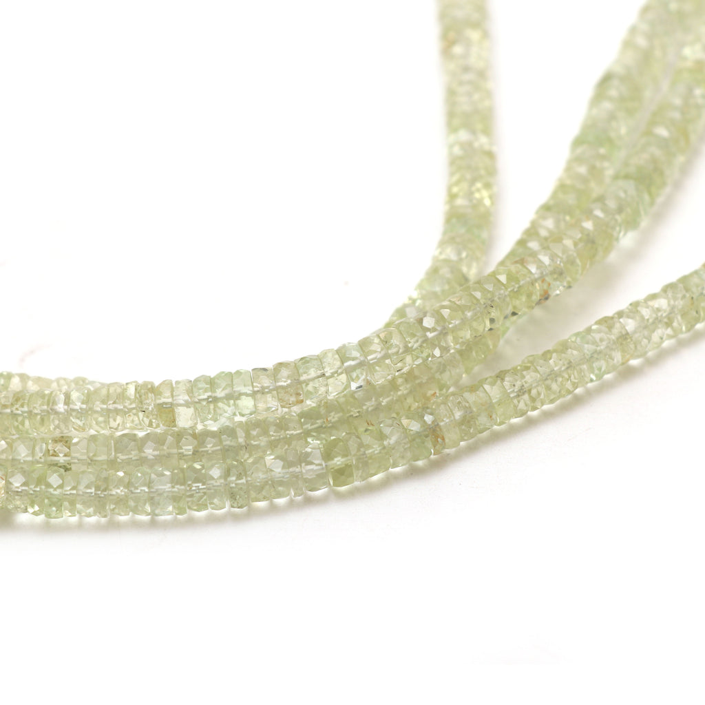 Aquamarine Faceted Tyre Beads, 5 mm to 7 mm, Aquamarine Jewelry Handmade Gift for Women, 18 Inches Full Strand, Price Per Strand - National Facets, Gemstone Manufacturer, Natural Gemstones, Gemstone Beads, Gemstone Carvings