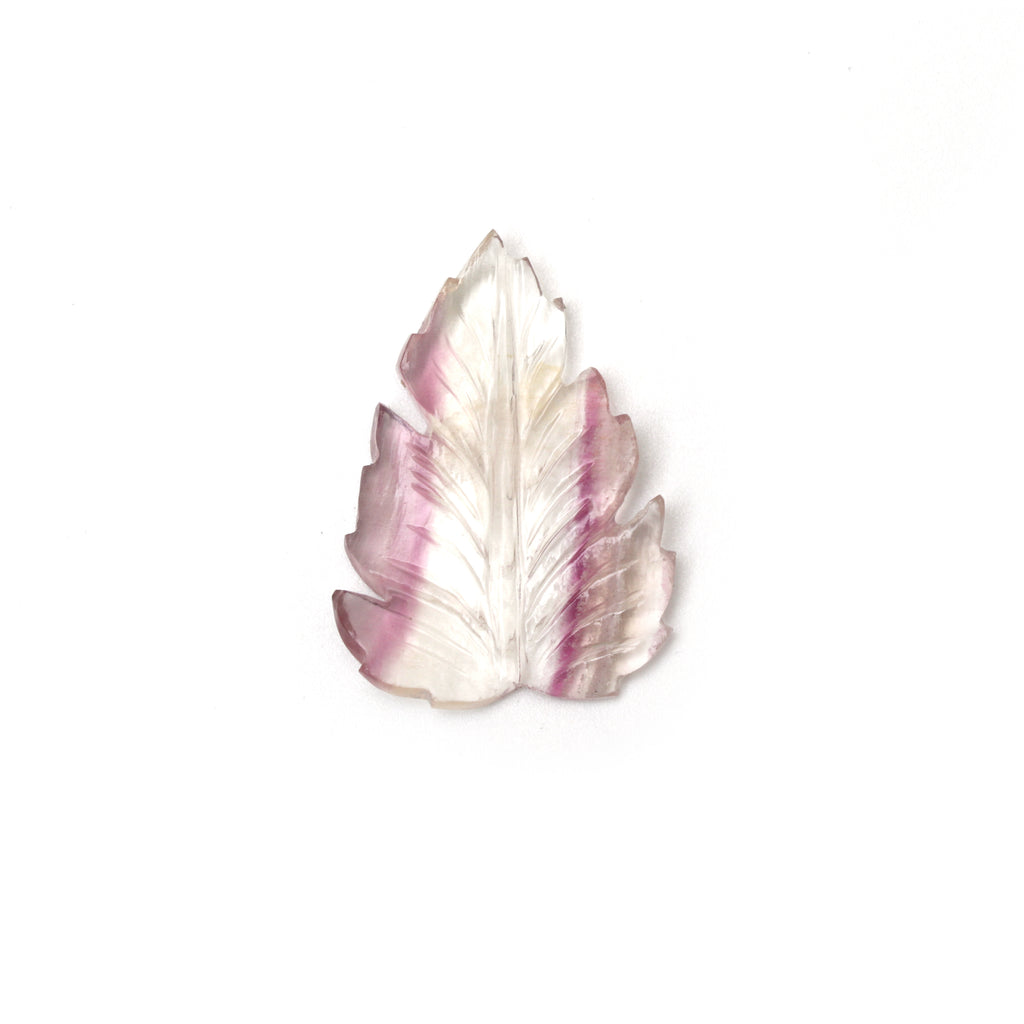 Natural Pink Fluorite Leaf Carving Loose Gemstone, 25.5x35.5 mm, Fluorite Carving, Fluorite Leaf Jewelry Making Gemstone, 1 Piece - National Facets, Gemstone Manufacturer, Natural Gemstones, Gemstone Beads, Gemstone Carvings