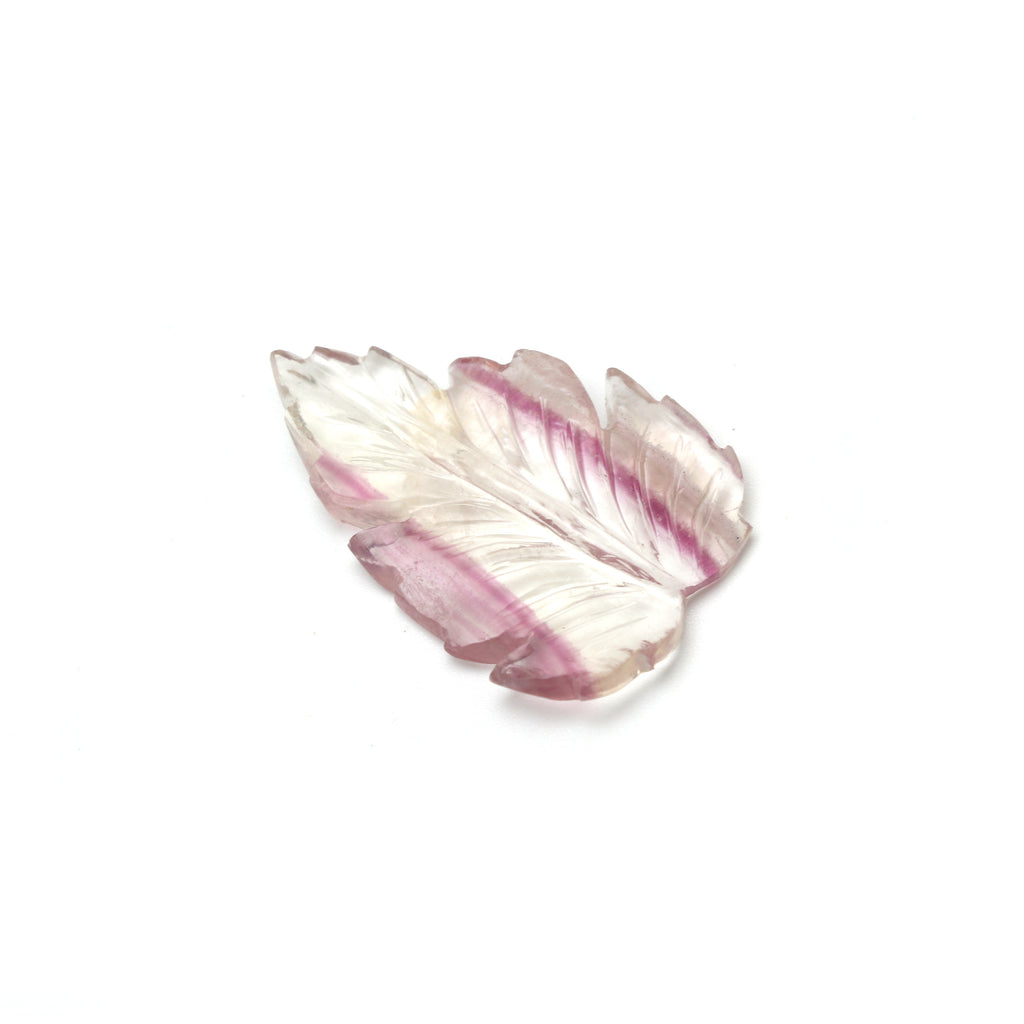Natural Pink Fluorite Leaf Carving Loose Gemstone, 25.5x35.5 mm, Fluorite Carving, Fluorite Leaf Jewelry Making Gemstone, 1 Piece - National Facets, Gemstone Manufacturer, Natural Gemstones, Gemstone Beads, Gemstone Carvings