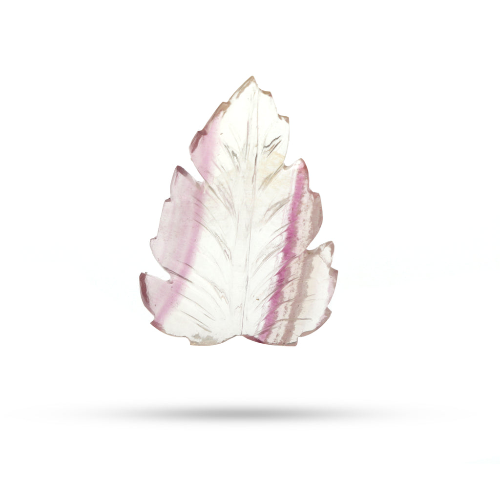 Natural Pink Fluorite Leaf Carving Loose Gemstone, 25.5x35.5 mm, Fluorite Carving, Fluorite Leaf Jewelry Making Gemstone, 1 Piece - National Facets, Gemstone Manufacturer, Natural Gemstones, Gemstone Beads, Gemstone Carvings