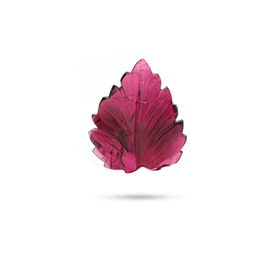 Natural Tourmaline Leaf Carving Loose Gemstone, 29x34 mm, Tourmaline Jewelry Handmade Gift For Women, 1 Piece