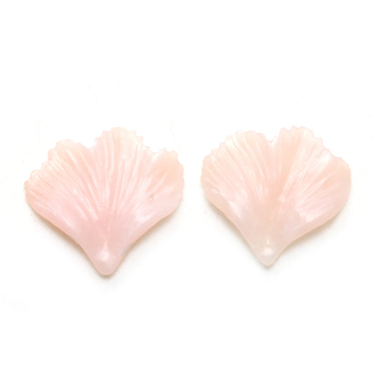 天然ピンクオパール ウィングス 彫刻用ルース宝石、22x23.5 ～ 24x25 mm、ピンクオパール ジュエリー製作用宝石、ペア (2 個)