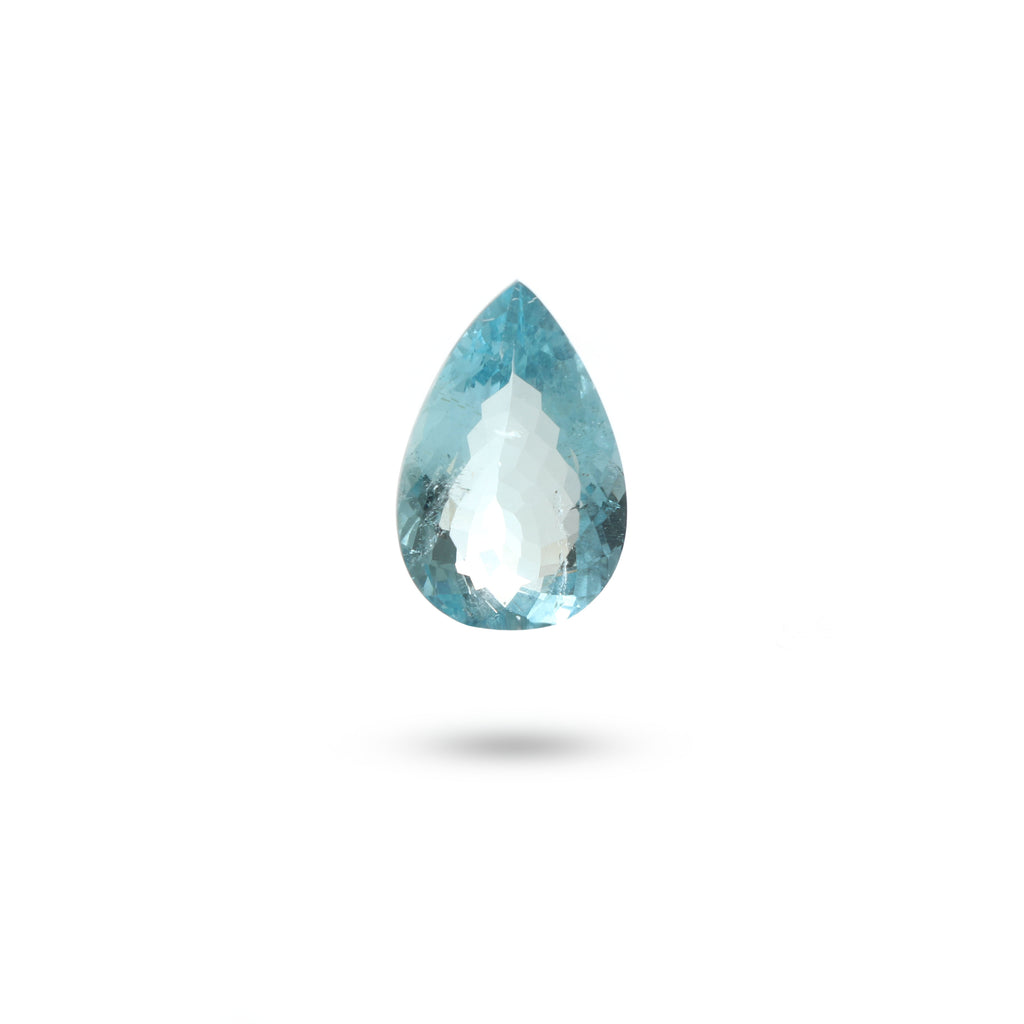 Aquamarine Faceted Pear Loose Gemstone, 21.5x14 mm, Aquamarine Jewelry Handmade Gift for Women, 1 Piece - National Facets, Gemstone Manufacturer, Natural Gemstones, Gemstone Beads