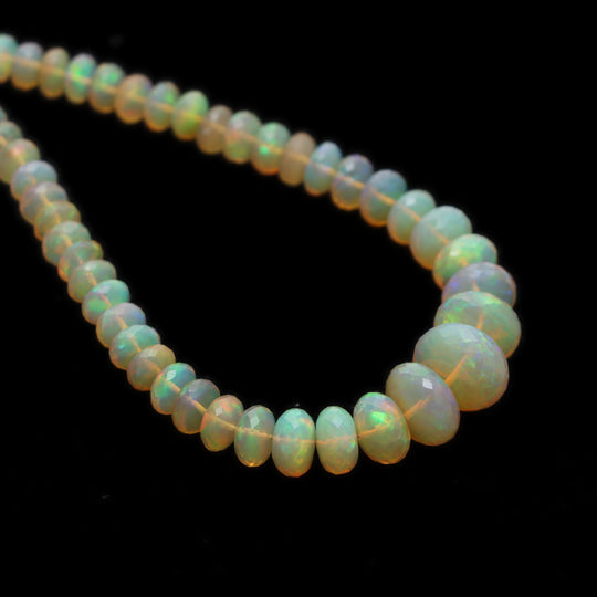 Ethiopian Opal Faceted Rondelle Beads, 5 mm To 12.5 mm, Ethiopian Opal Beads, October Birthstone, 16 Inches Full Strand, Price Per Strand