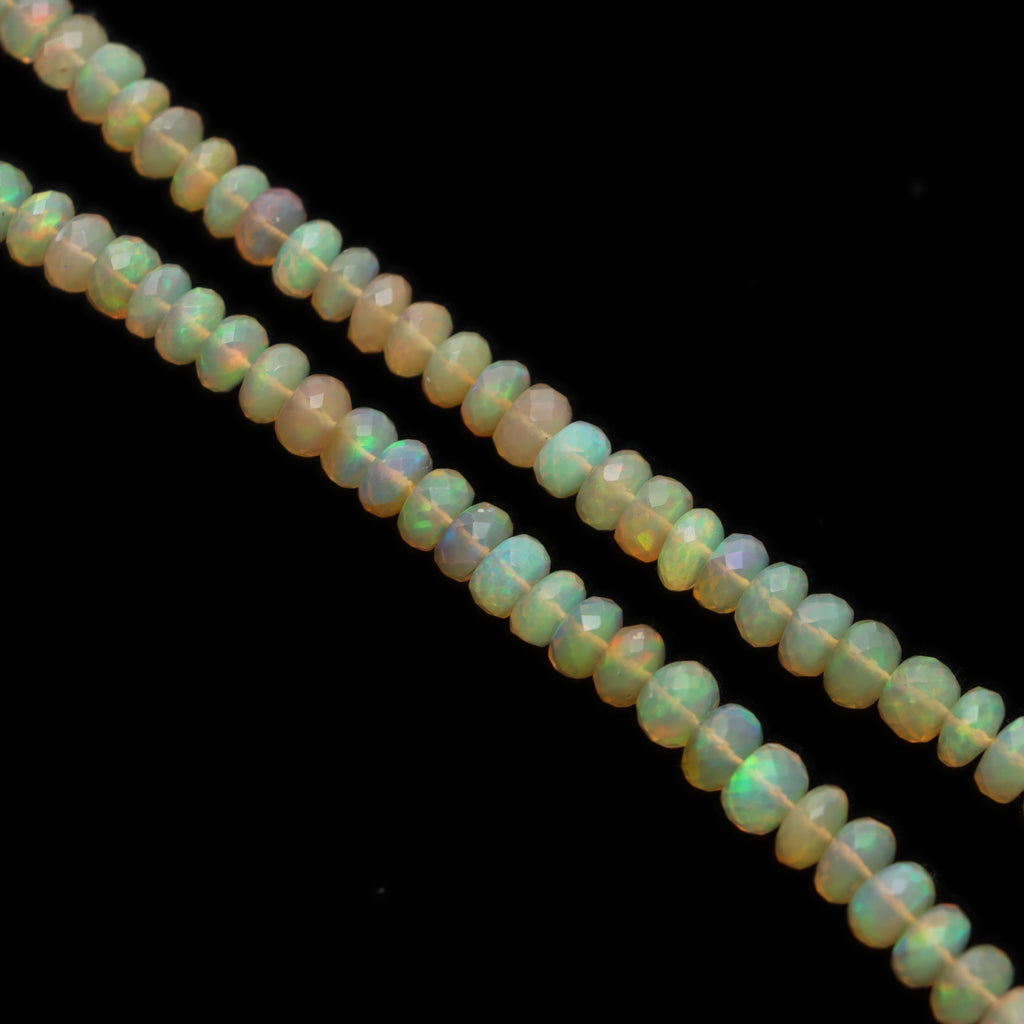 Ethiopian Opal Faceted Rondelle Beads