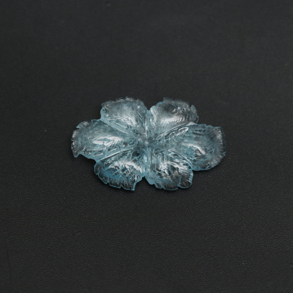 Natural Aquamarine Flower Carving Loose Gemstone, 18.5x30 mm, Aquamarine Flower, Aquamarine Carving Jewelry Making Gemstone, 1 Piece - National Facets, Gemstone Manufacturer, Natural Gemstones, Gemstone Beads, Gemstone Carvings