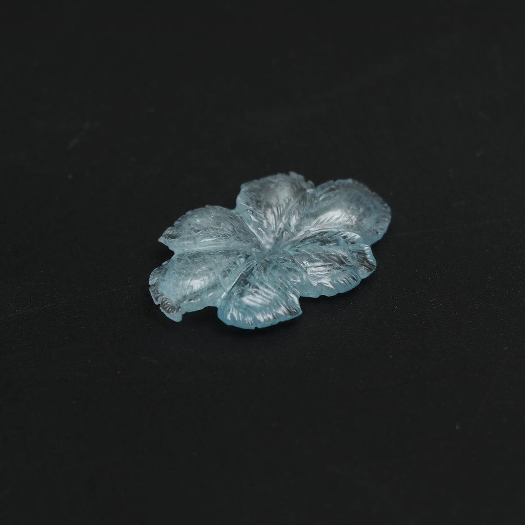 Natural Aquamarine Flower Carving Loose Gemstone, 18.5x30 mm, Aquamarine Flower, Aquamarine Carving Jewelry Making Gemstone, 1 Piece - National Facets, Gemstone Manufacturer, Natural Gemstones, Gemstone Beads, Gemstone Carvings