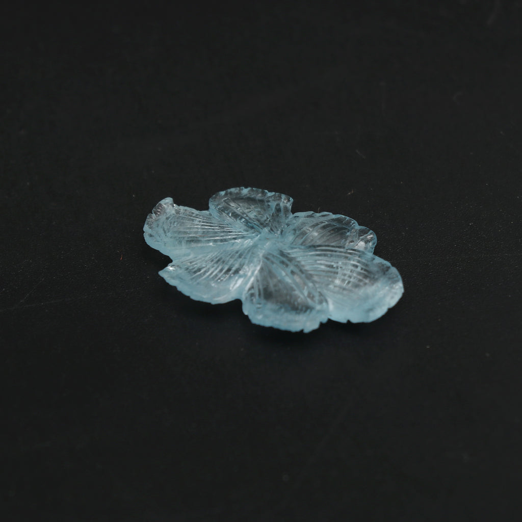 Natural Aquamarine Flower Carving Loose Gemstone, 18.5x30 mm, Aquamarine Flower, Aquamarine Carving Jewelry Making Gemstone, 1 Piece - National Facets, Gemstone Manufacturer, Natural Gemstones, Gemstone Beads, Gemstone Carvings