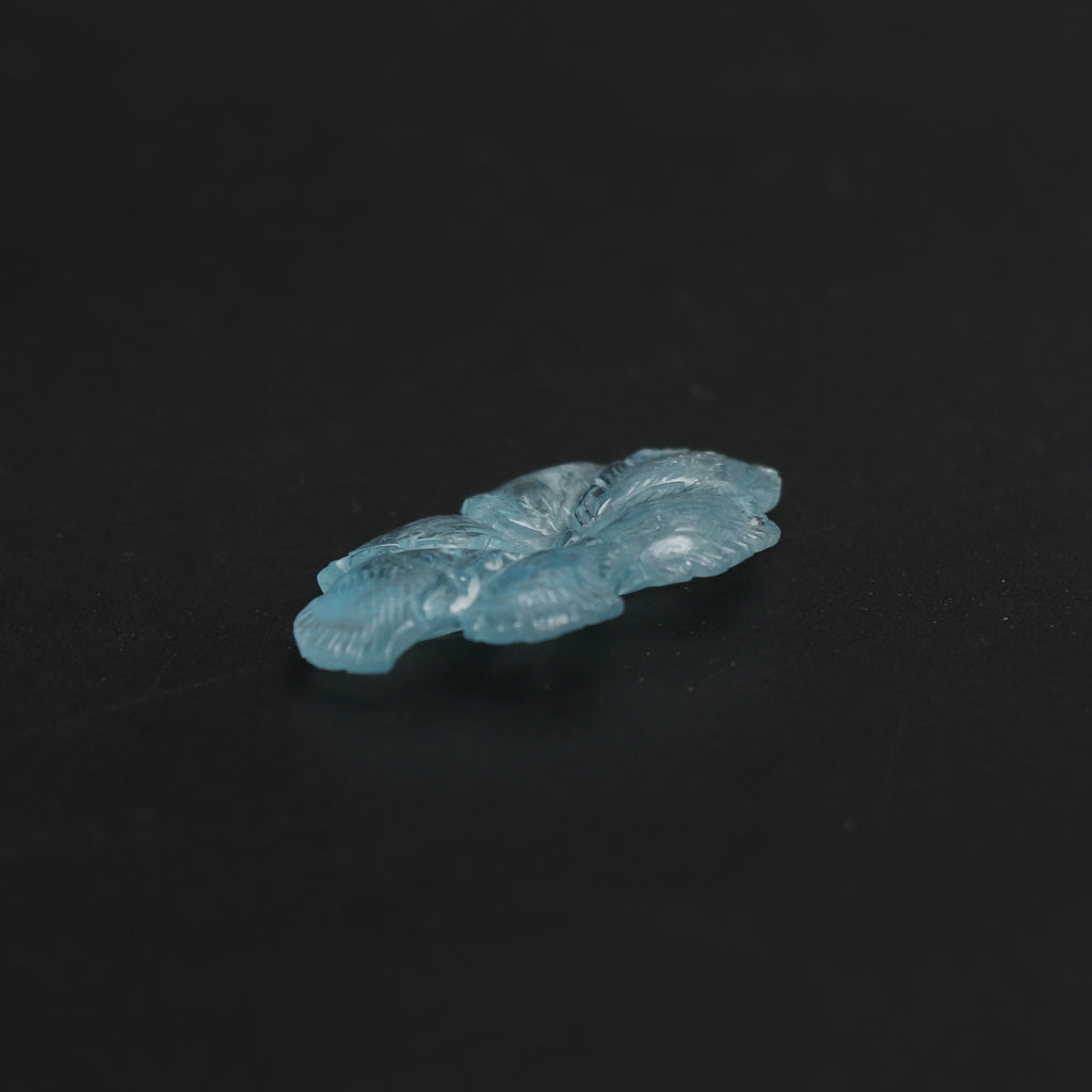 Natural Aquamarine Flower Carving Loose Gemstone, 18.5x30 mm, Aquamarine Flower, Aquamarine Carving Jewelry Making Gemstone, 1 Piece - National Facets, Gemstone Manufacturer, Natural Gemstones, Gemstone Beads, Gemstone Carvings