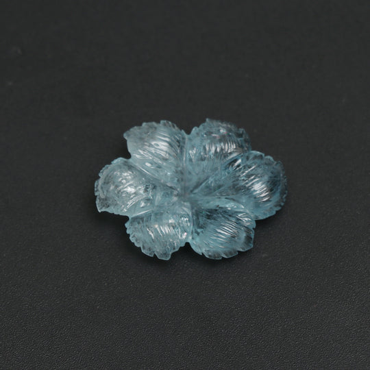 Natural Aquamarine Flower Carving Loose Gemstone, 20x26 mm, Aquamarine Flower, Aquamarine Carving Jewelry Making Gemstone, 1 Piece