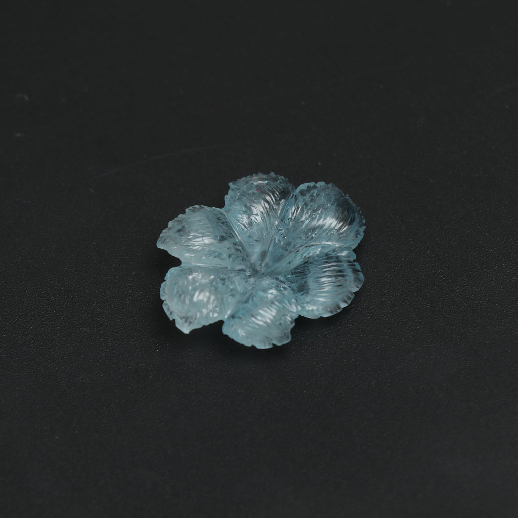 Natural Aquamarine Flower Carving Loose Gemstone, 20x26 mm, Aquamarine Flower, Aquamarine Carving Jewelry Making Gemstone, 1 Piece - National Facets, Gemstone Manufacturer, Natural Gemstones, Gemstone Beads, Gemstone Carvings