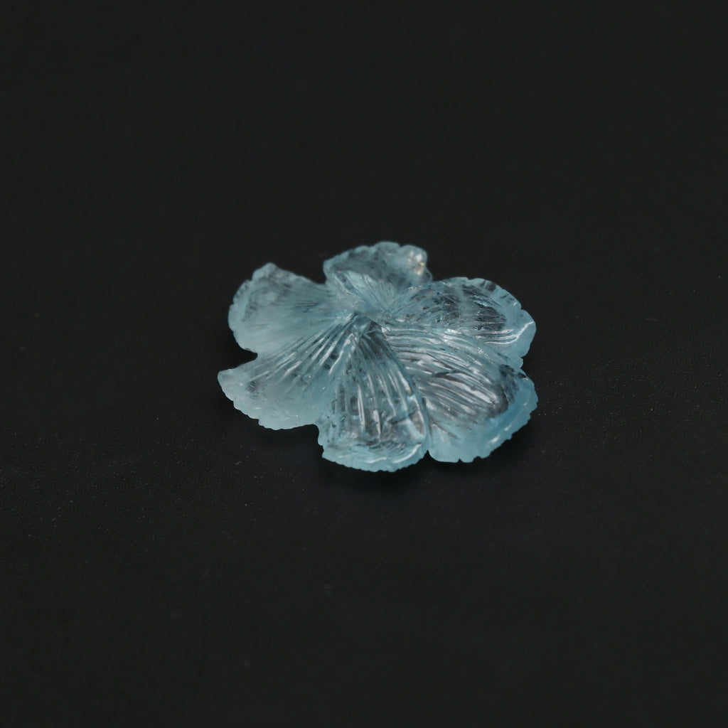 Natural Aquamarine Flower Carving Loose Gemstone, 20x26 mm, Aquamarine Flower, Aquamarine Carving Jewelry Making Gemstone, 1 Piece - National Facets, Gemstone Manufacturer, Natural Gemstones, Gemstone Beads, Gemstone Carvings