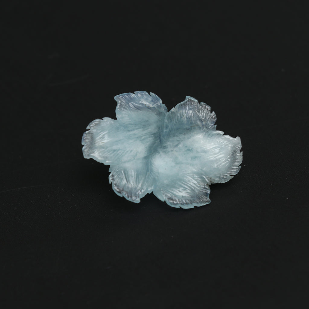 Natural Aquamarine Flower Carving Loose Gemstone, 21.5x30 mm, Aquamarine Flower, Aquamarine Carving Jewelry Making Gemstone, 1 Piece - National Facets, Gemstone Manufacturer, Natural Gemstones, Gemstone Beads, Gemstone Carvings