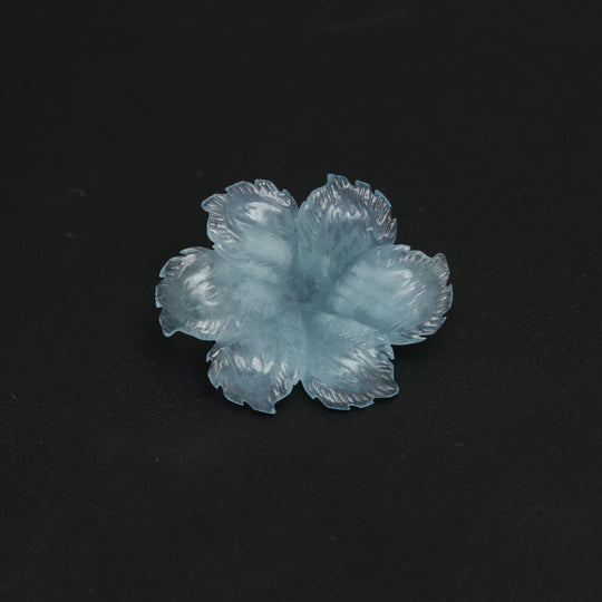 Natural Aquamarine Flower Carving Loose Gemstone, 21x16 mm, Aquamarine Flower, Aquamarine Carving Jewelry Making Gemstone, 1 Piece