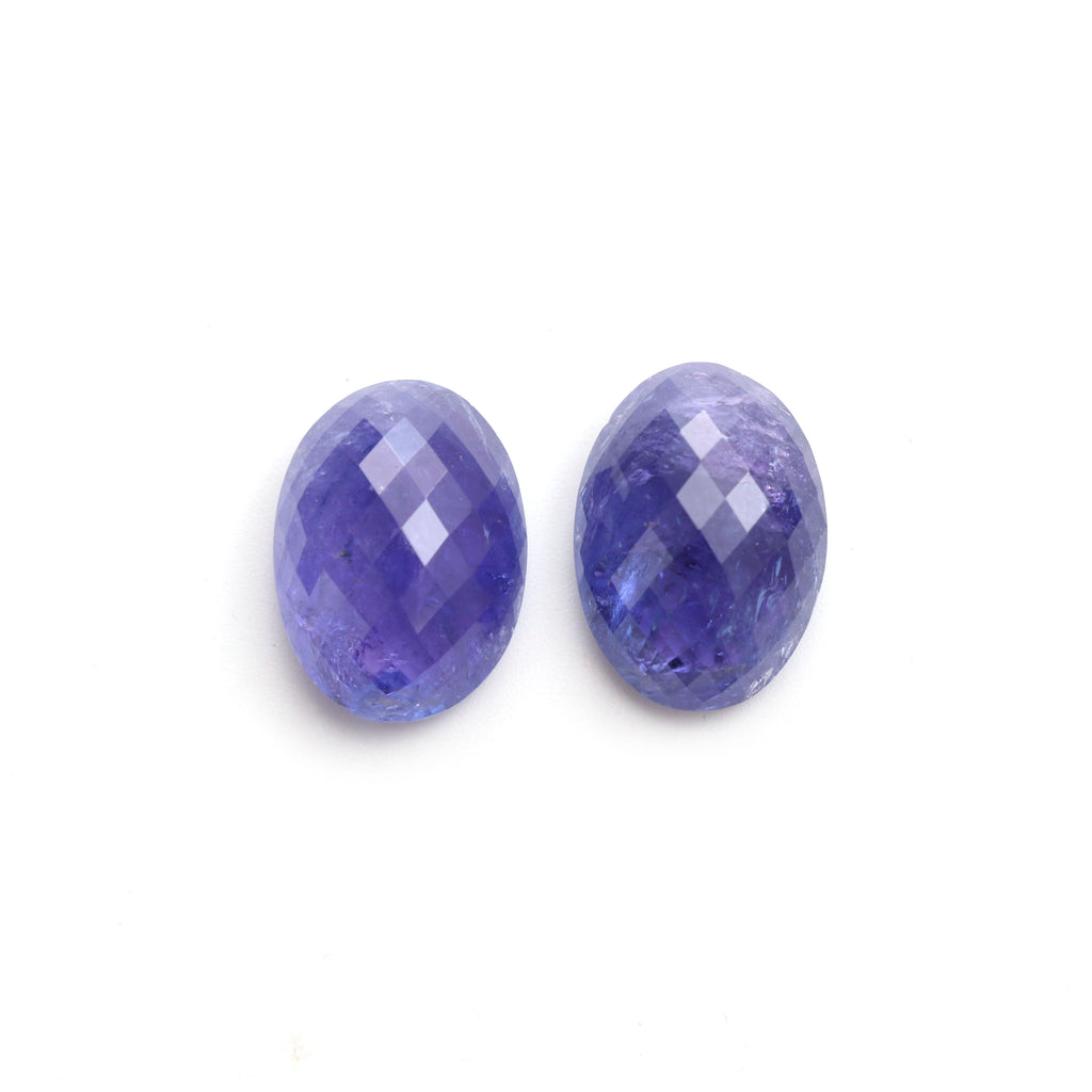 Natural Tanzanite Faceted Oval Loose Gemstone, 13x18 mm, Tanzanite Jewelry Handmade Gift For Women, 1 Pair - National Facets, Gemstone Manufacturer, Natural Gemstones, Gemstone Beads