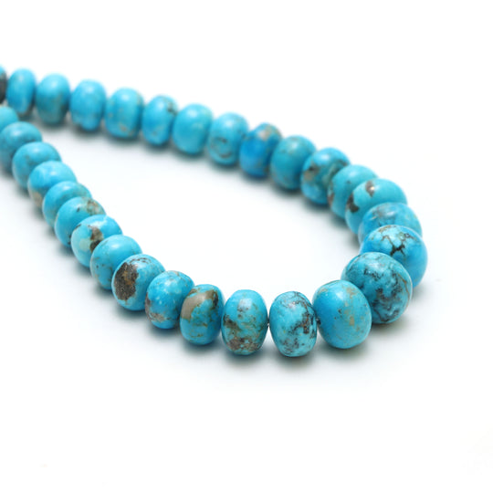 9mm -15.5 mm  Turquoise Smooth Rondelle Beads
