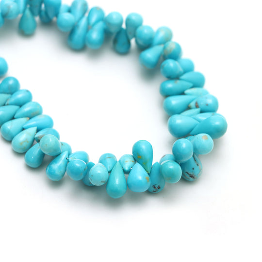 5x9 mm To 7x12 mm  Turquoise Smooth Teardrop Beads