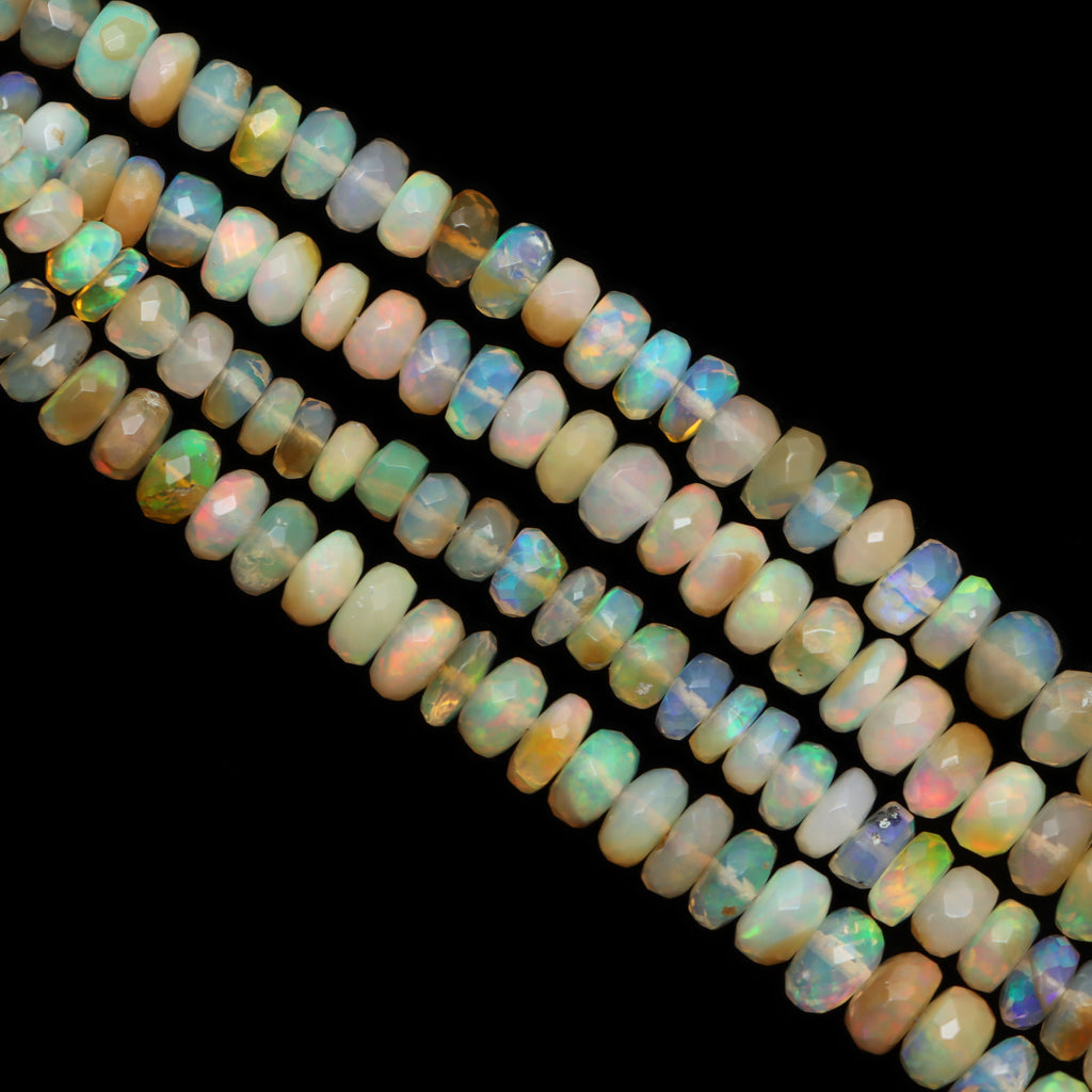 Ethiopian Opal Faceted Rondelle Beads