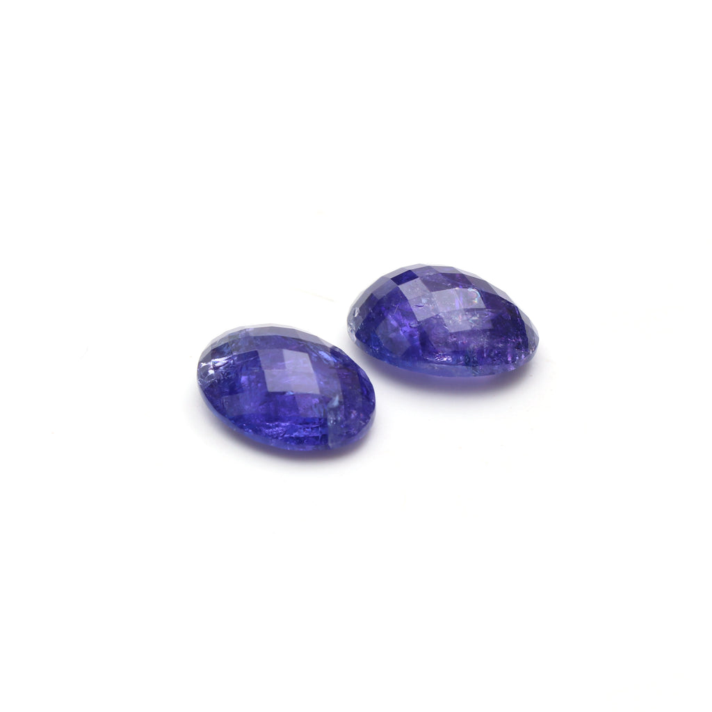 Natural Tanzanite Faceted Oval Loose Gemstone, 12x16 mm, Tanzanite Jewelry Handmade Gift For Women, 1 Pair - National Facets, Gemstone Manufacturer, Natural Gemstones, Gemstone Beads