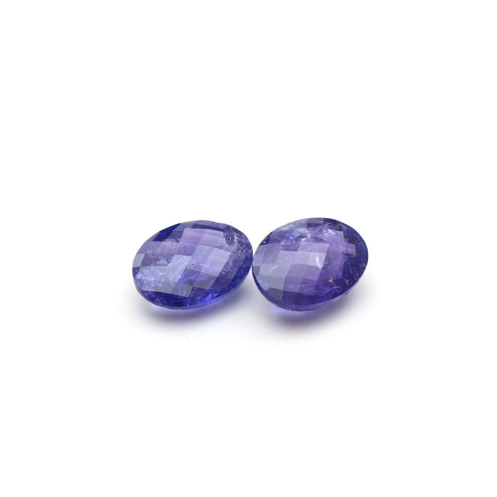 Natural Tanzanite Faceted Oval Loose Gemstone, 12x16 mm, Tanzanite Jewelry Handmade Gift For Women, 1 Pair - National Facets, Gemstone Manufacturer, Natural Gemstones, Gemstone Beads