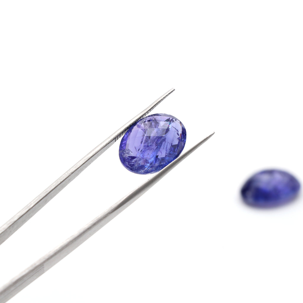 Natural Tanzanite Faceted Oval Loose Gemstone, 12x16 mm, Tanzanite Jewelry Handmade Gift For Women, 1 Pair - National Facets, Gemstone Manufacturer, Natural Gemstones, Gemstone Beads