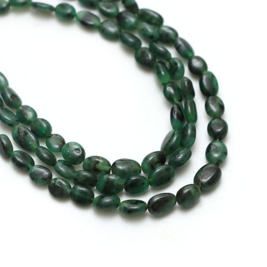 Emerald Smooth Oval Beads, 3x4 mm To 5x6 mm, Emerald Beads, Emerald Jewelry Making Beads, 18 Inches Full Strand, Price Per Strand