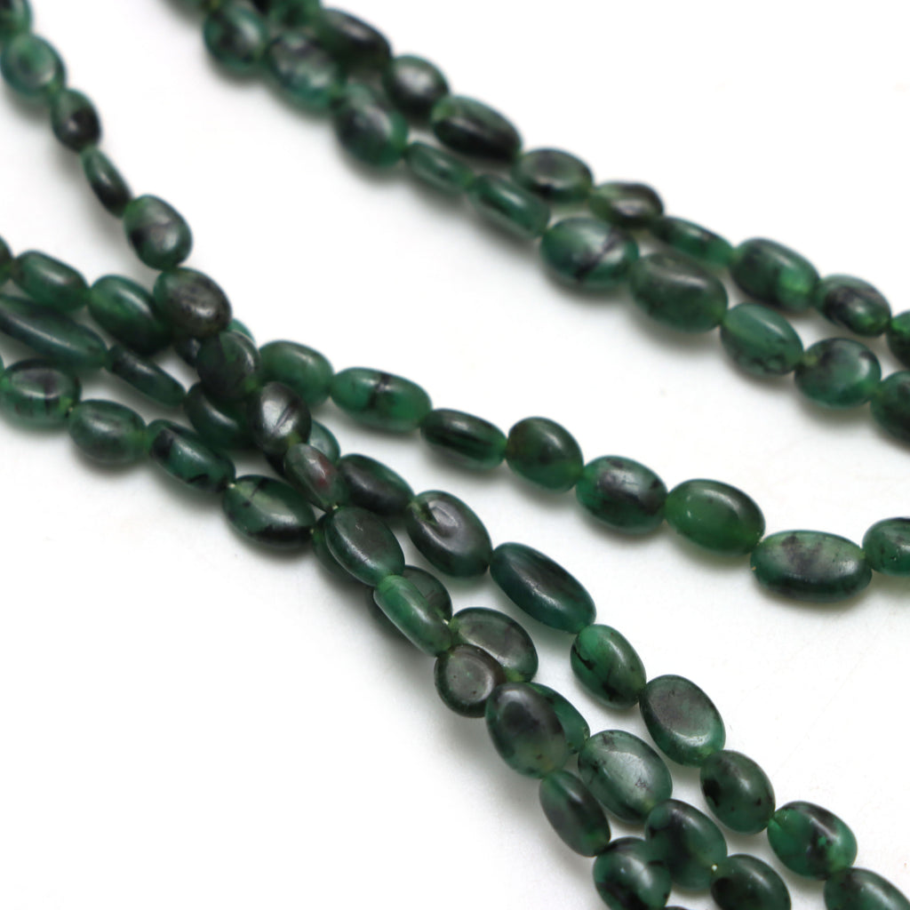 Emerald Smooth Oval Beads