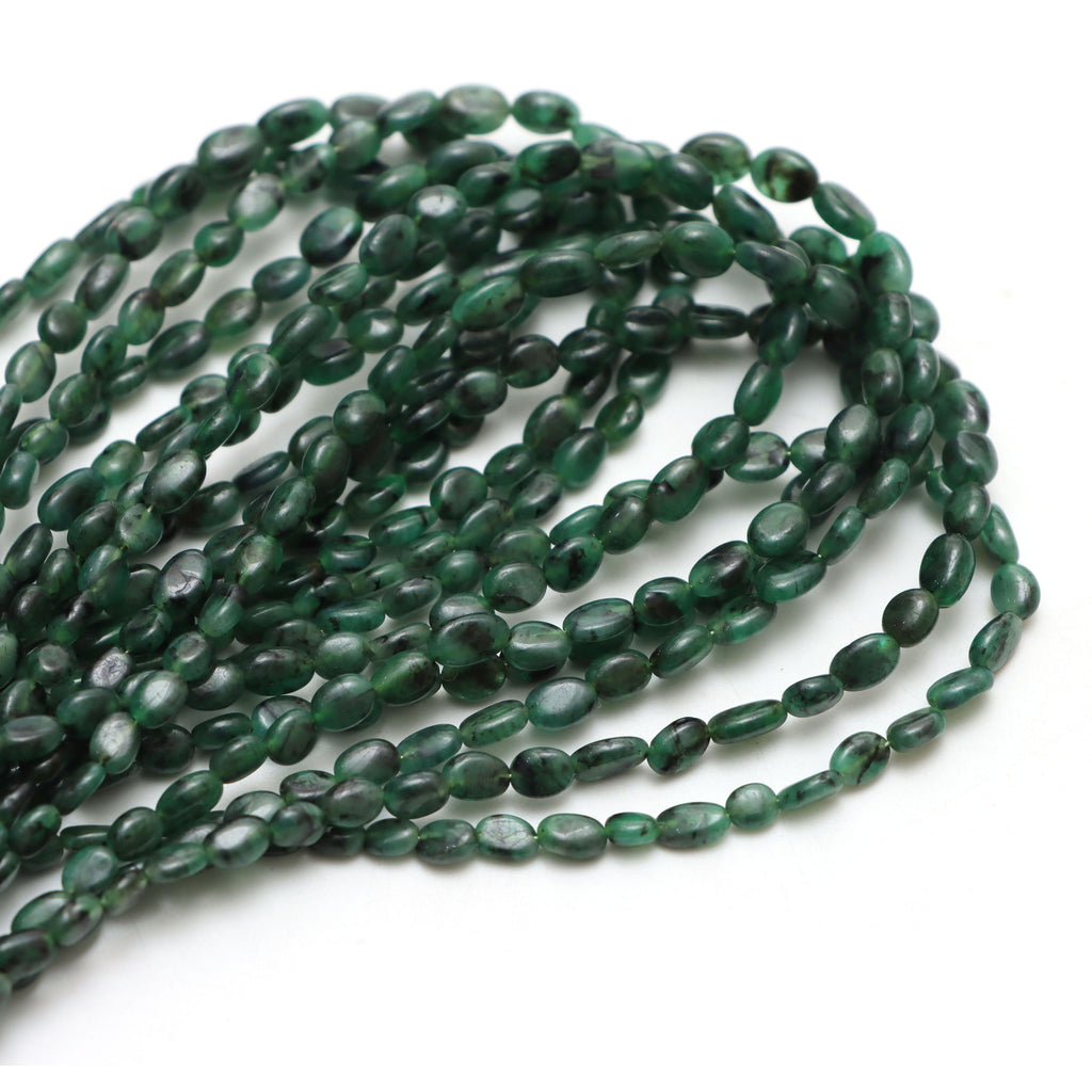 Emerald Smooth Oval Beads