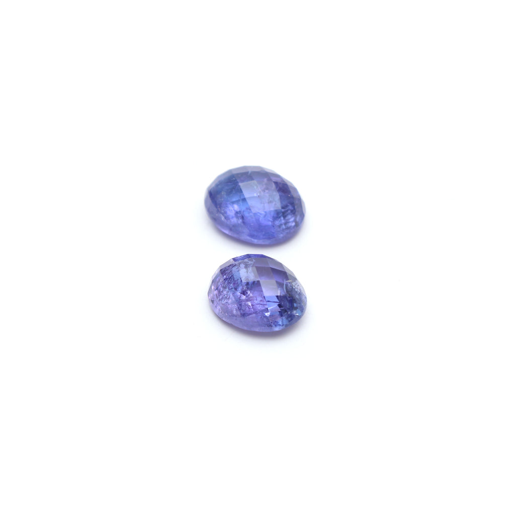 Natural Tanzanite Faceted Oval Loose Gemstone, 8x10 mm, Tanzanite Jewelry Handmade Gift For Women, 1 Pair - National Facets, Gemstone Manufacturer, Natural Gemstones, Gemstone Beads