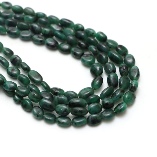 Emerald Smooth Oval Beads, 4x5 mm To 6x8 mm, Emerald Beads, Emerald Jewelry Making Beads,18 Inches Full Strand, Price Per Strand