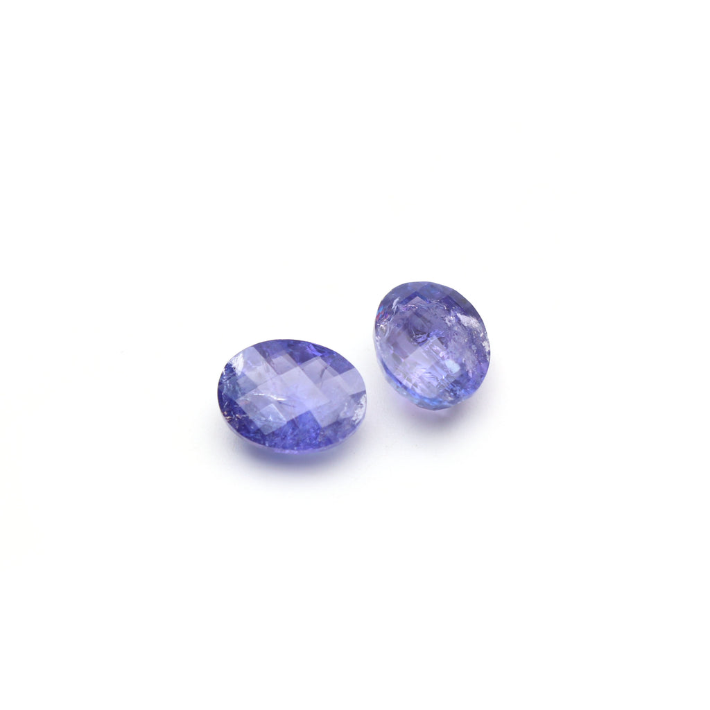 Natural Tanzanite Faceted Oval Loose Gemstone, 8x10 mm, Tanzanite Jewelry Handmade Gift For Women, 1 Pair - National Facets, Gemstone Manufacturer, Natural Gemstones, Gemstone Beads