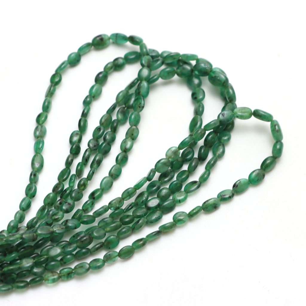 Emerald Smooth Oval Beads