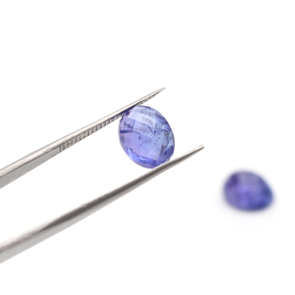 Natural Tanzanite Faceted Oval Loose Gemstone, 8x10 mm, Tanzanite Jewelry Handmade Gift For Women, 1 Pair - National Facets, Gemstone Manufacturer, Natural Gemstones, Gemstone Beads