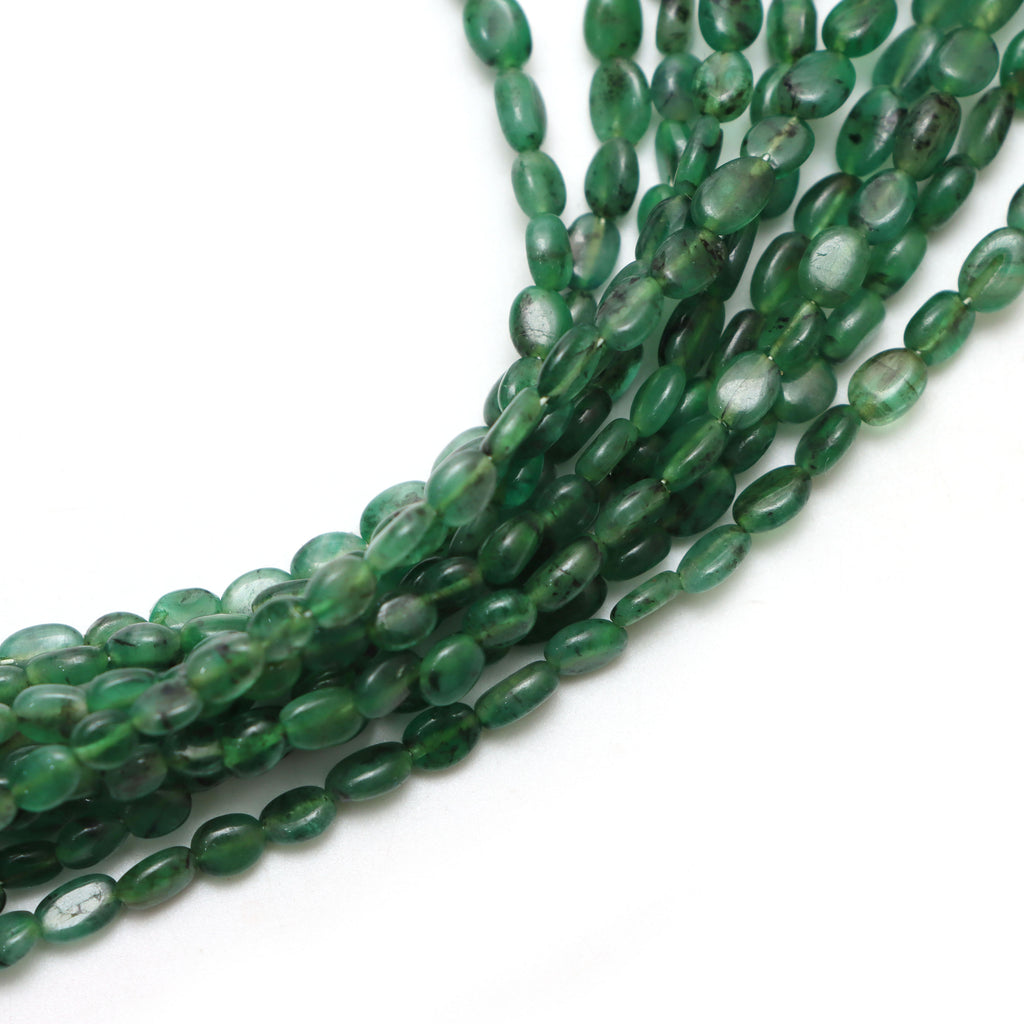 Emerald Smooth Oval Beads