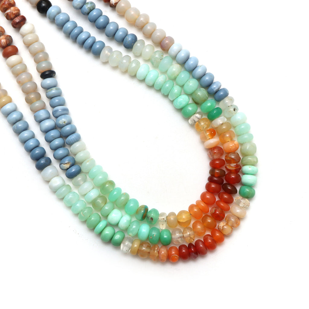 Multi Opal Smooth Rondelle Beads
