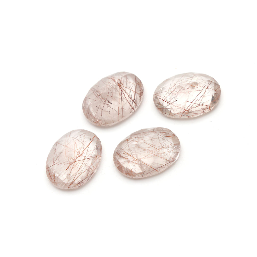 Natural Copper Rutile Faceted Oval Loose Gemstone, 12x16 mm, Copper Rutile Jewelry Handmade Gift For Women, Set of 4 Pieces - National Facets, Gemstone Manufacturer, Natural Gemstones, Gemstone Beads